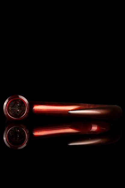 Thill Glassworks - 18mm 4 Hole 2 Tone Slide Set w/poker & Bead - Dragon's Blood Over Electrum