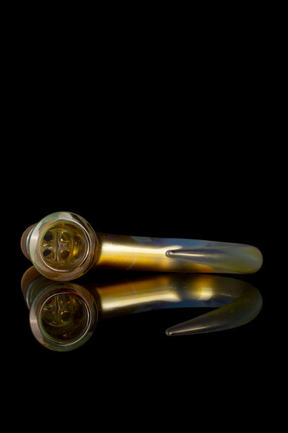 Thill Glassworks - 18mm 4 Hole 2 Tone Slide Set w/poker & Bead - Amber Purple Over Electrum - 2