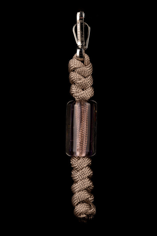 Thill Glassworks - Keychain Bead - Gold Purple Over Electrum