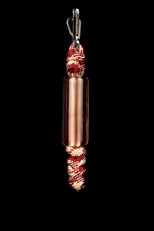 Thill Glassworks - Keychain Bead - Pomegranate Over Electrum