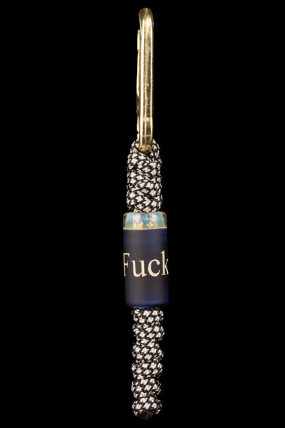 Thill Glassworks - Everyday Carry Bead - Carved Blue Caramel - Fuck