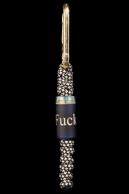 Thill Glassworks - Everyday Carry Bead - Carved Blue Caramel - Fuck