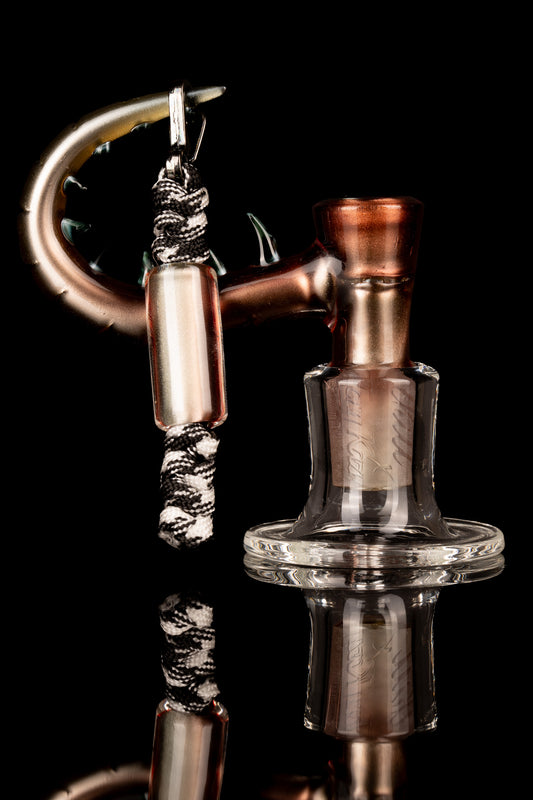 Thill Glassworks X Tony Kazy - 18mm 4 Hole Dragon Tail Full Work Slide - Electrum