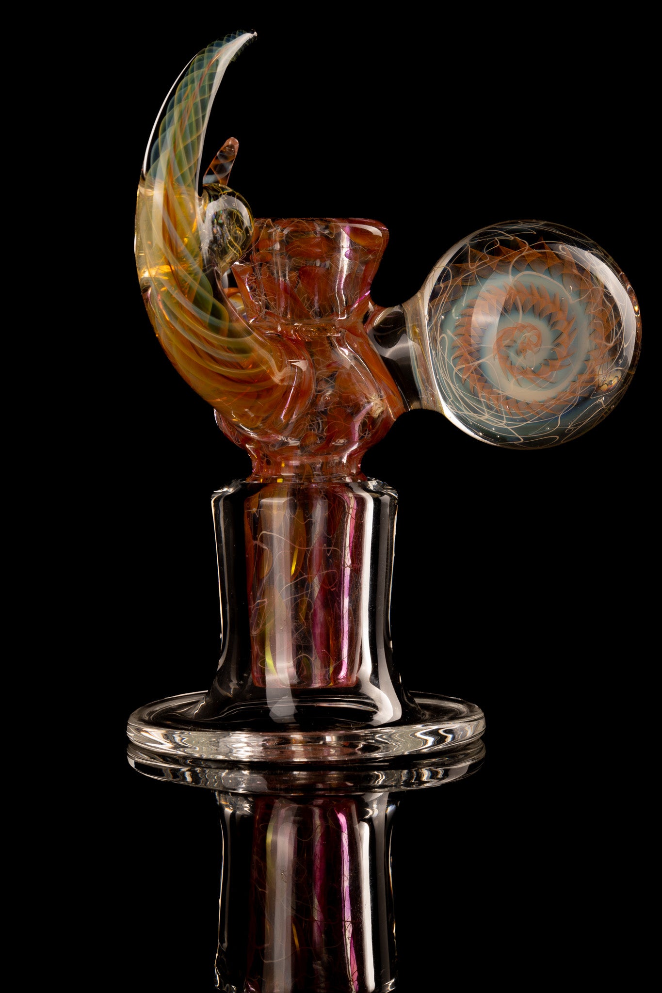 Jesse Who - 18mm 4 Hole Fumed Fully Worked Heady Slide