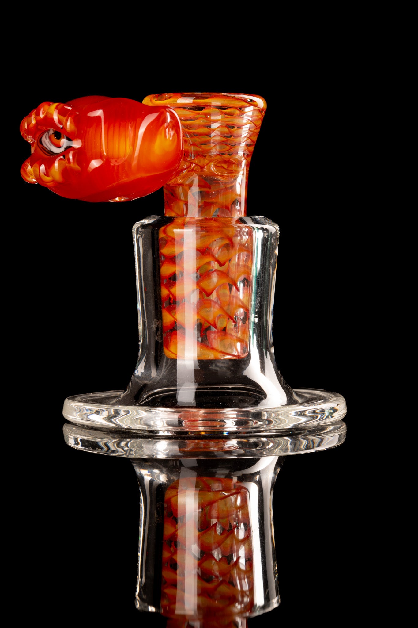 Amorphous Symphony x Welch Glass - 18mm 4 Hole Fully Worked Dino Head Slide - 5