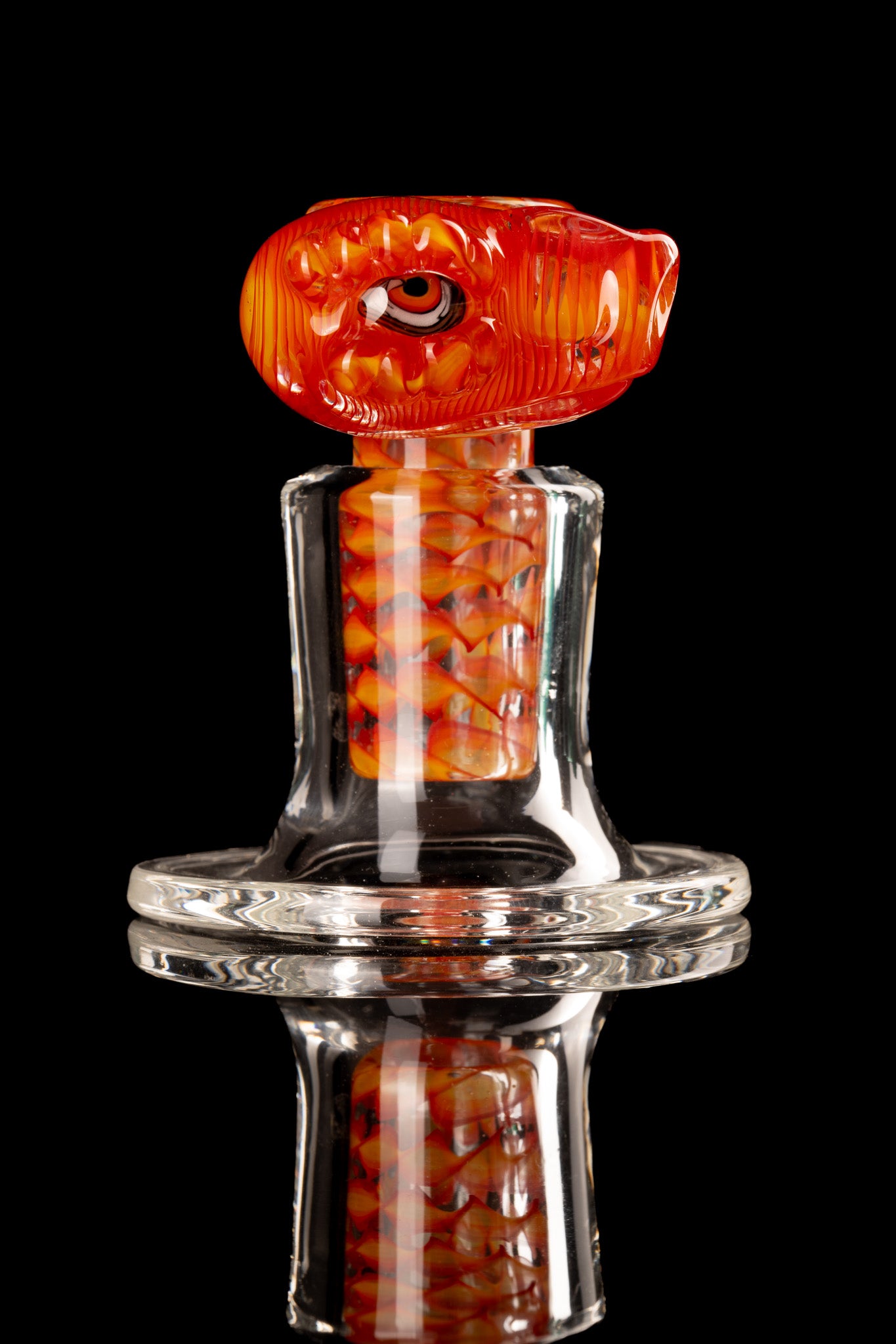 Amorphous Symphony x Welch Glass - 18mm 4 Hole Fully Worked Dino Head Slide - 5