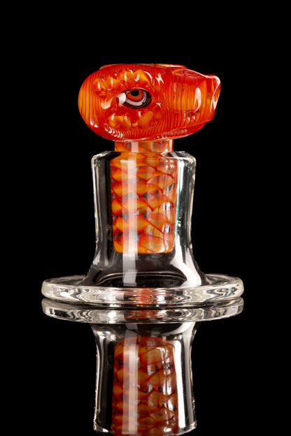 Amorphous Symphony x Welch Glass - 18mm 4 Hole Fully Worked Dino Head Slide - 5