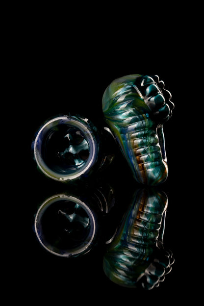 Amorphous Symphony x Welch Glass - 18mm 4 Hole Fully Worked Dino Head Slide - 2