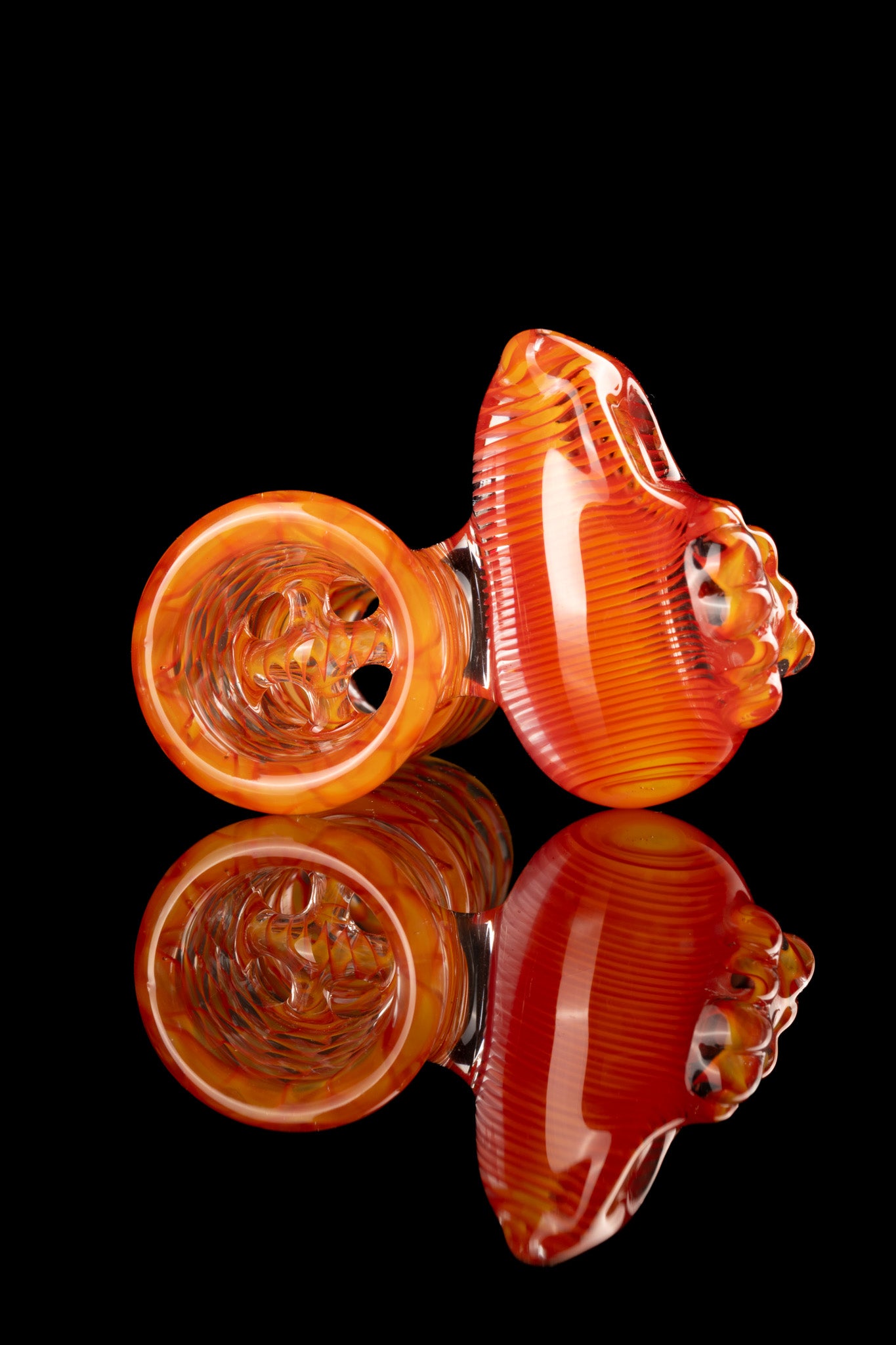 Amorphous Symphony x Welch Glass - 18mm 4 Hole Fully Worked Dino Head Slide - 5