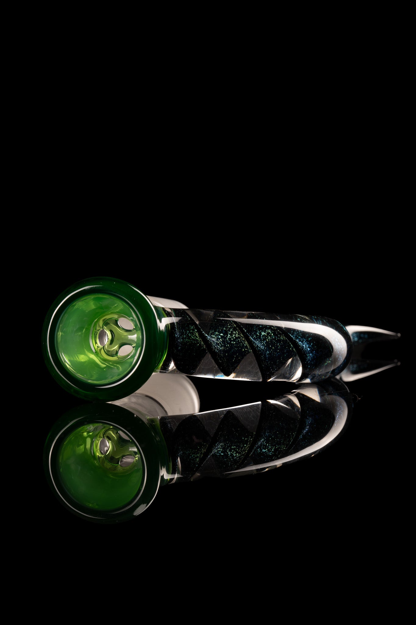 Asu Glass x Deer Glass - 18mm 3 Hole Dichro Cane Horn Slide