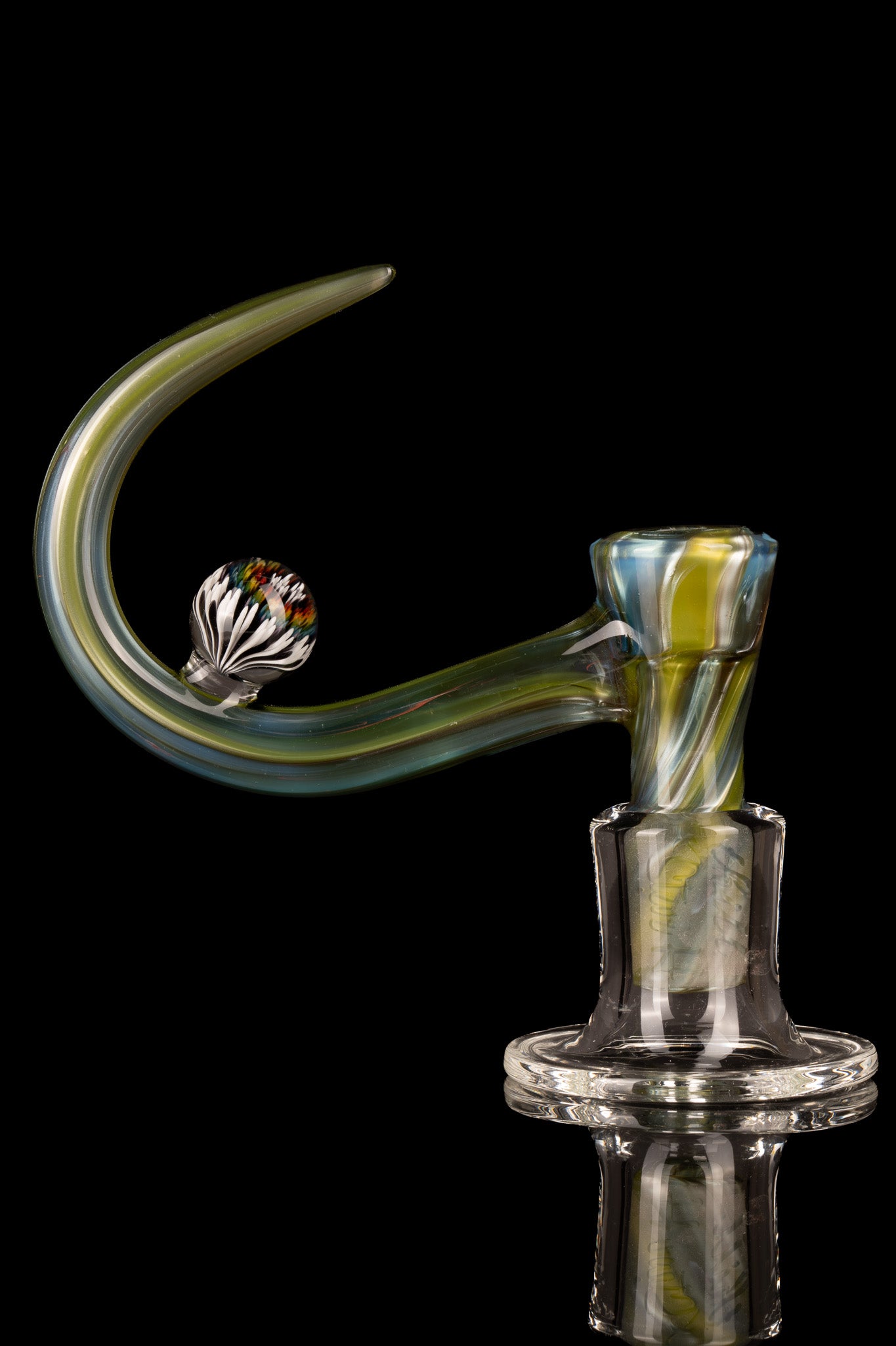 Thill Glassworks X Steve H - 18mm 4 Hole Colour Chaos Slide w/Dot Mandala Marble