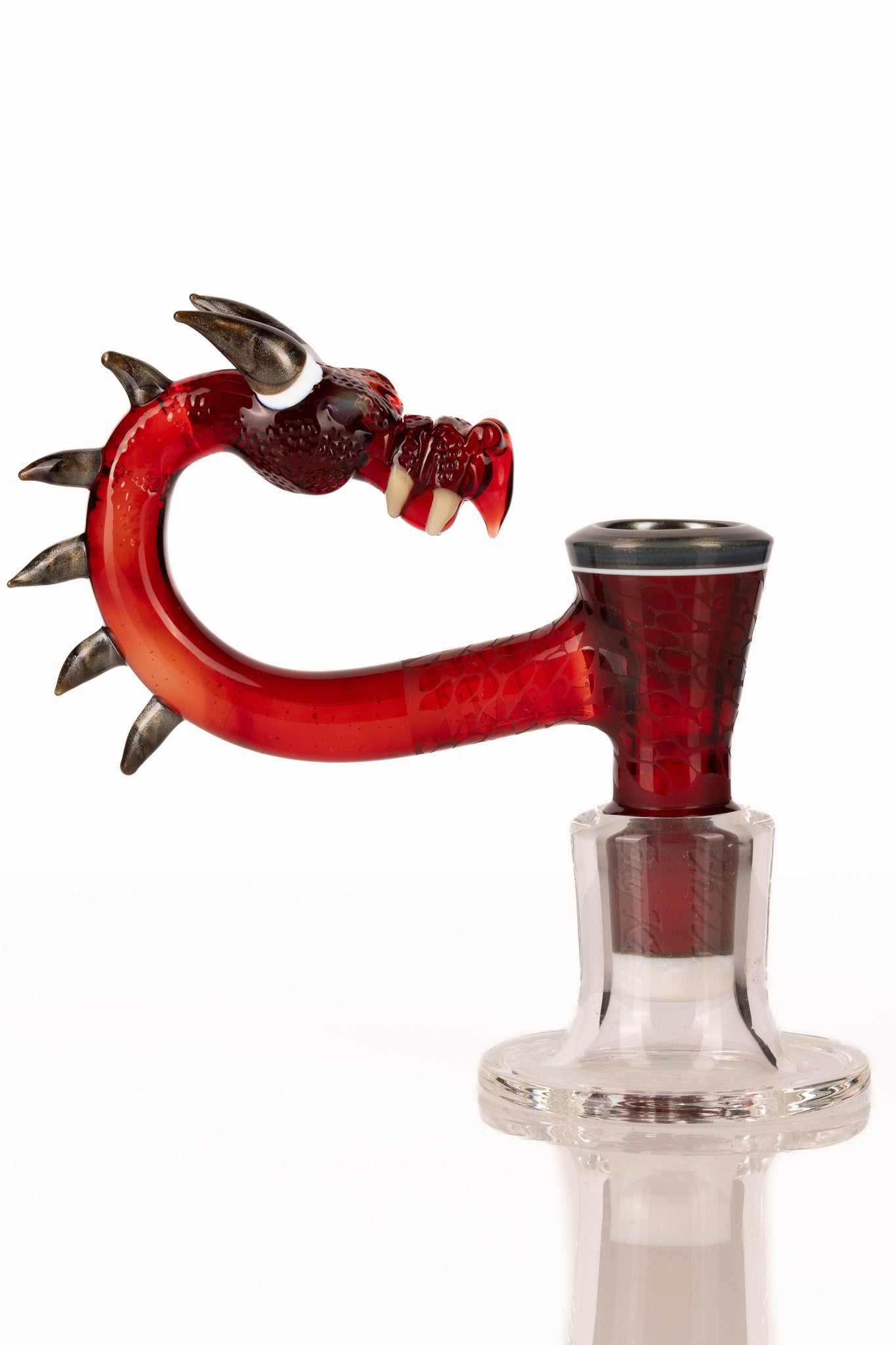 Thill Glassworks X Tony Kazy - 18mm 4 Hole Carved & Textured Dragon Head Slide