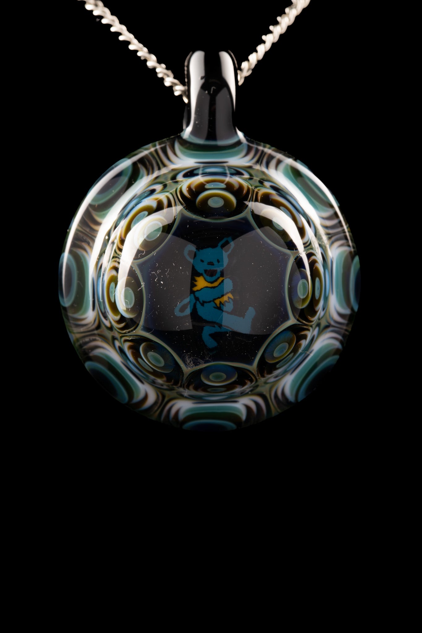 Steve H Glass - Dancing Bear Dot Stack Pendant