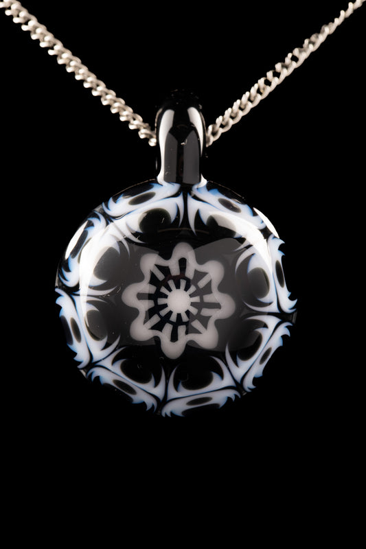 Steve H Glass - Black & White Dot Stack Pendant