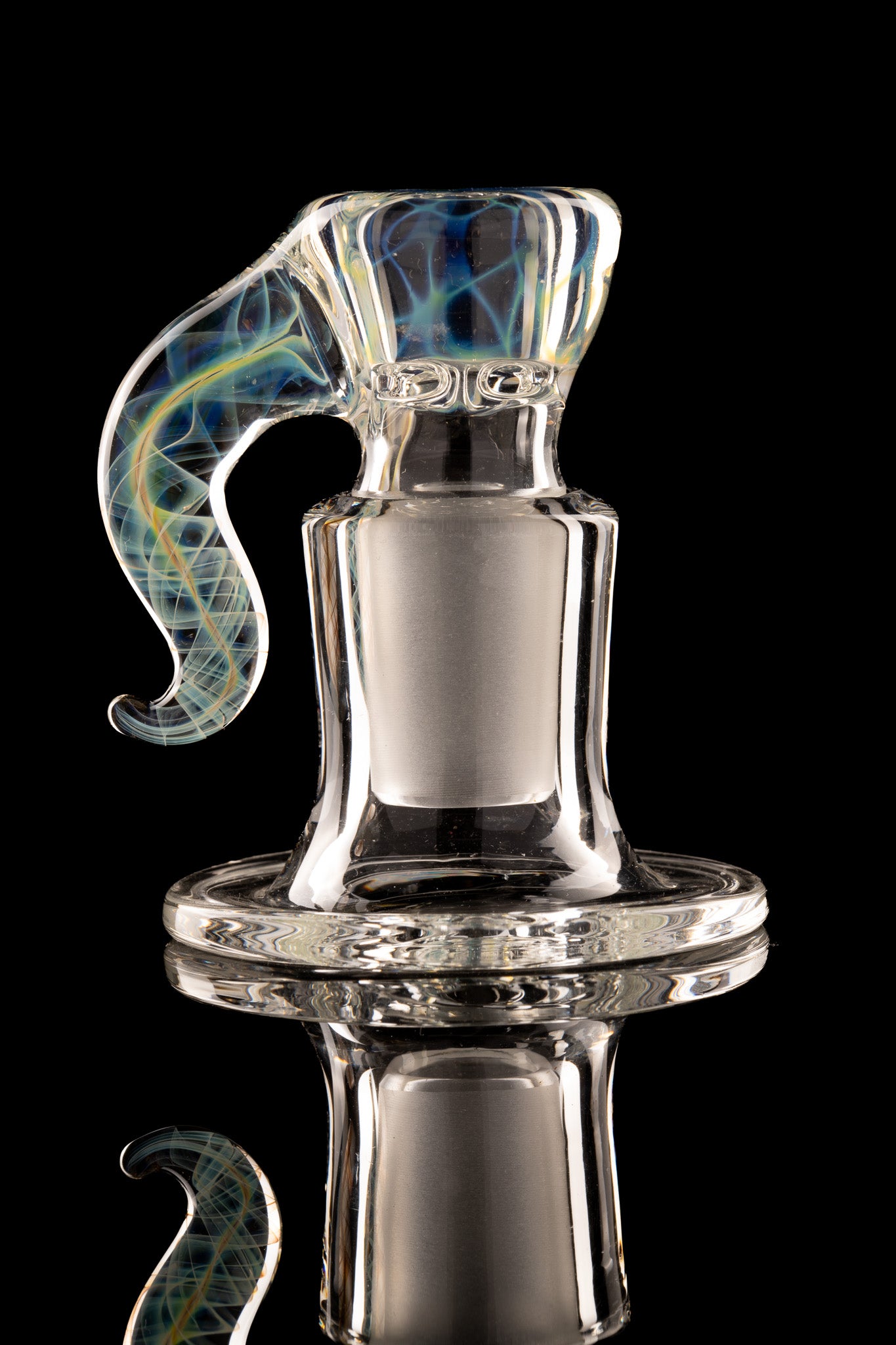 Tombstoned Glass - 18mm 4 Hole Fumed Horn Slide - 1