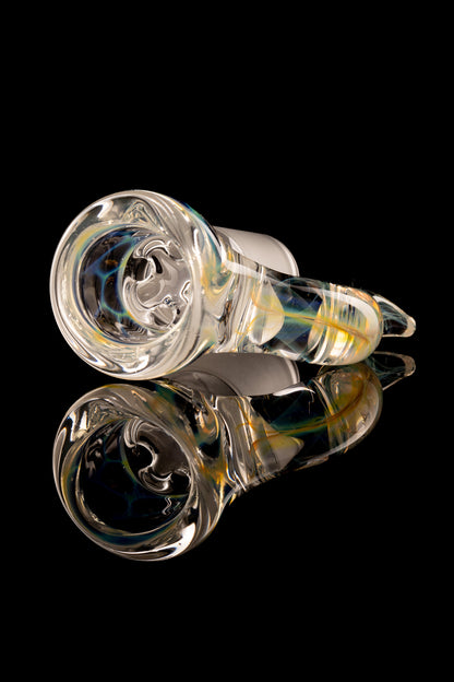 Tombstoned Glass - 18mm 4 Hole Fumed Horn Slide - 1
