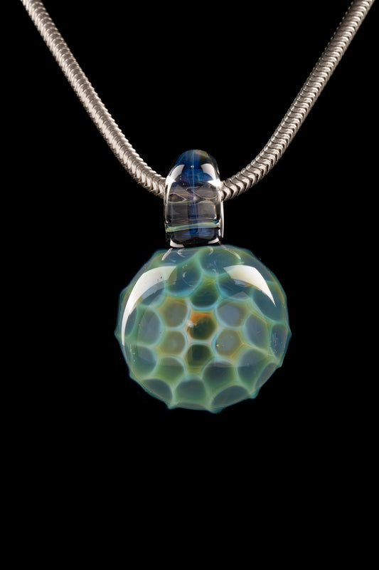 Tombstoned Glass - Fumed Honeycomb Pendant - 1