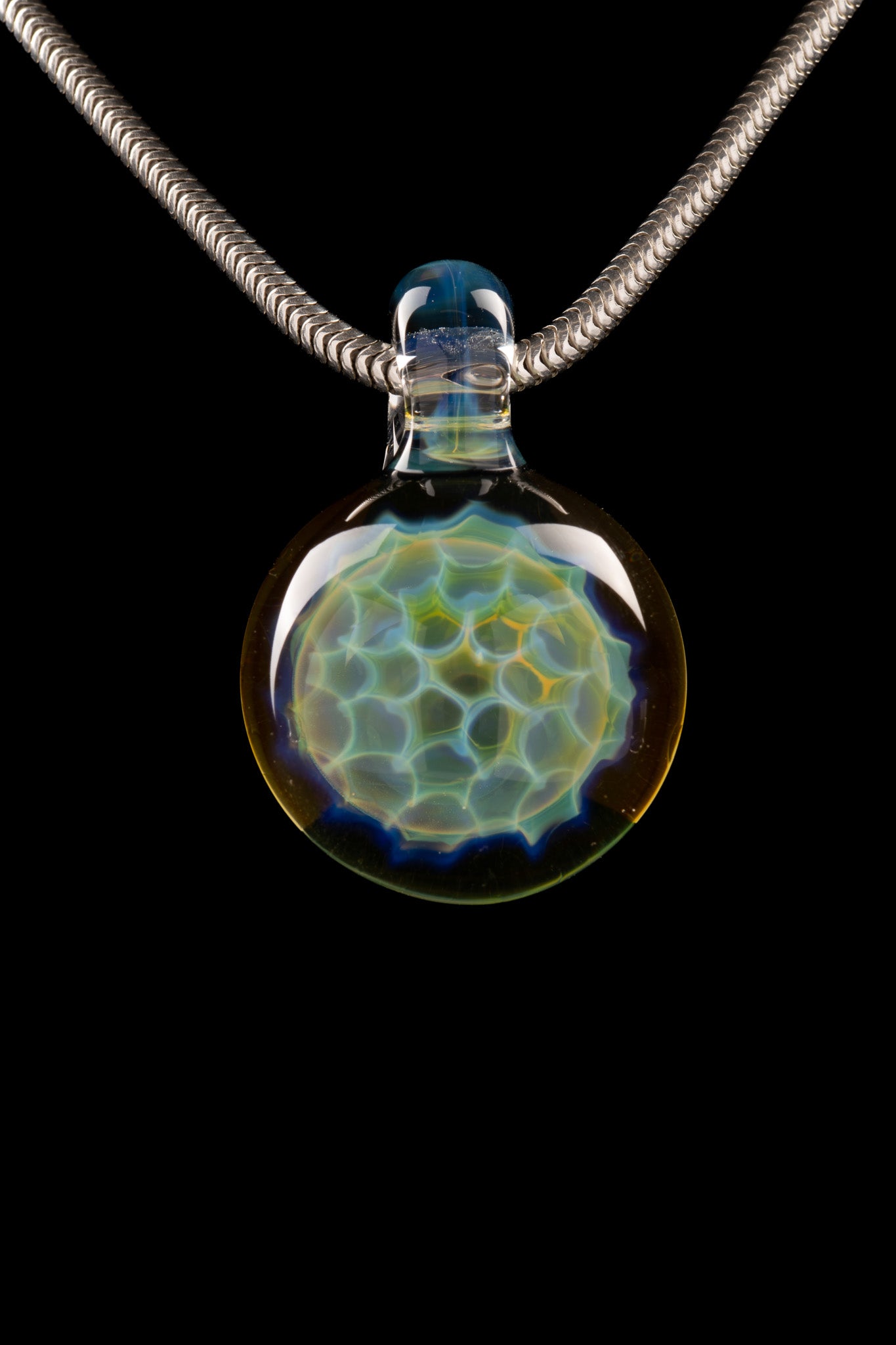 Tombstoned Glass - Fumed Honeycomb Pendant - 2