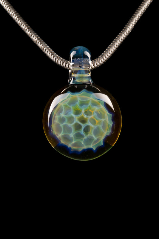 Tombstoned Glass - Fumed Honeycomb Pendant - 2