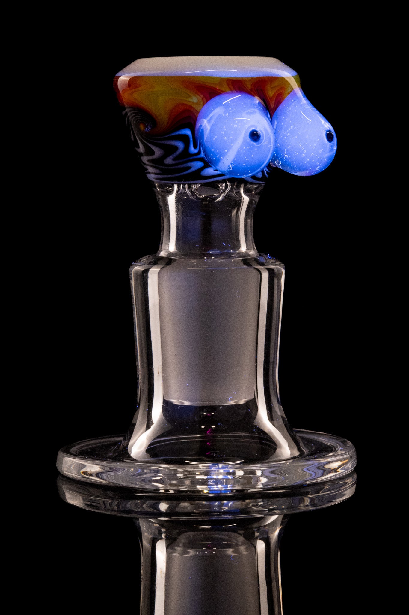 Titz Glass - 18mm 4 Hole Line Worked Titty Slide - 3