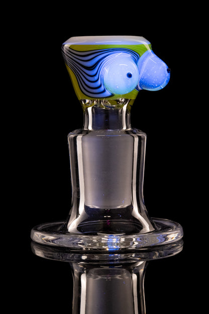 Titz Glass - 18mm 4 Hole Line Worked Titty Slide - 7