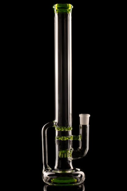 Green Belt Glass - Accented Hollowfoot Stem-Blooper W/ Drain - 1