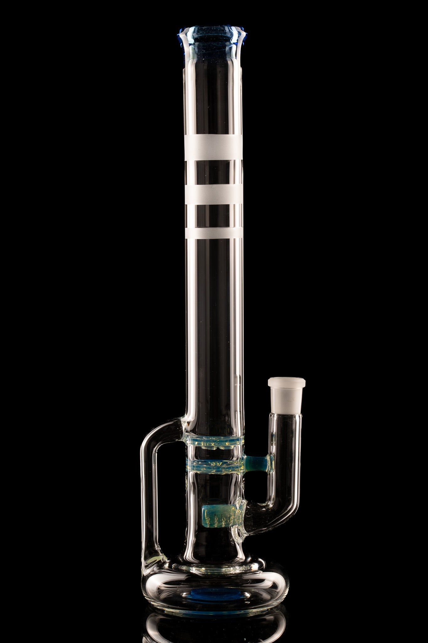 Green Belt Glass - Accented Hollowfoot Stem-Blooper W/ Drain - 2