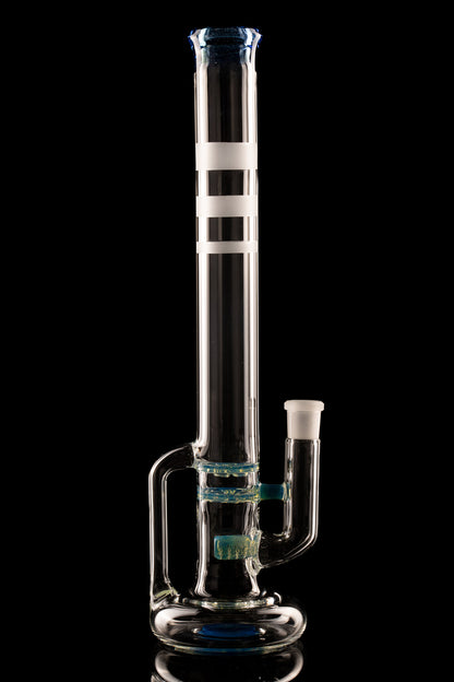 Green Belt Glass - Accented Hollowfoot Stem-Blooper W/ Drain - 2