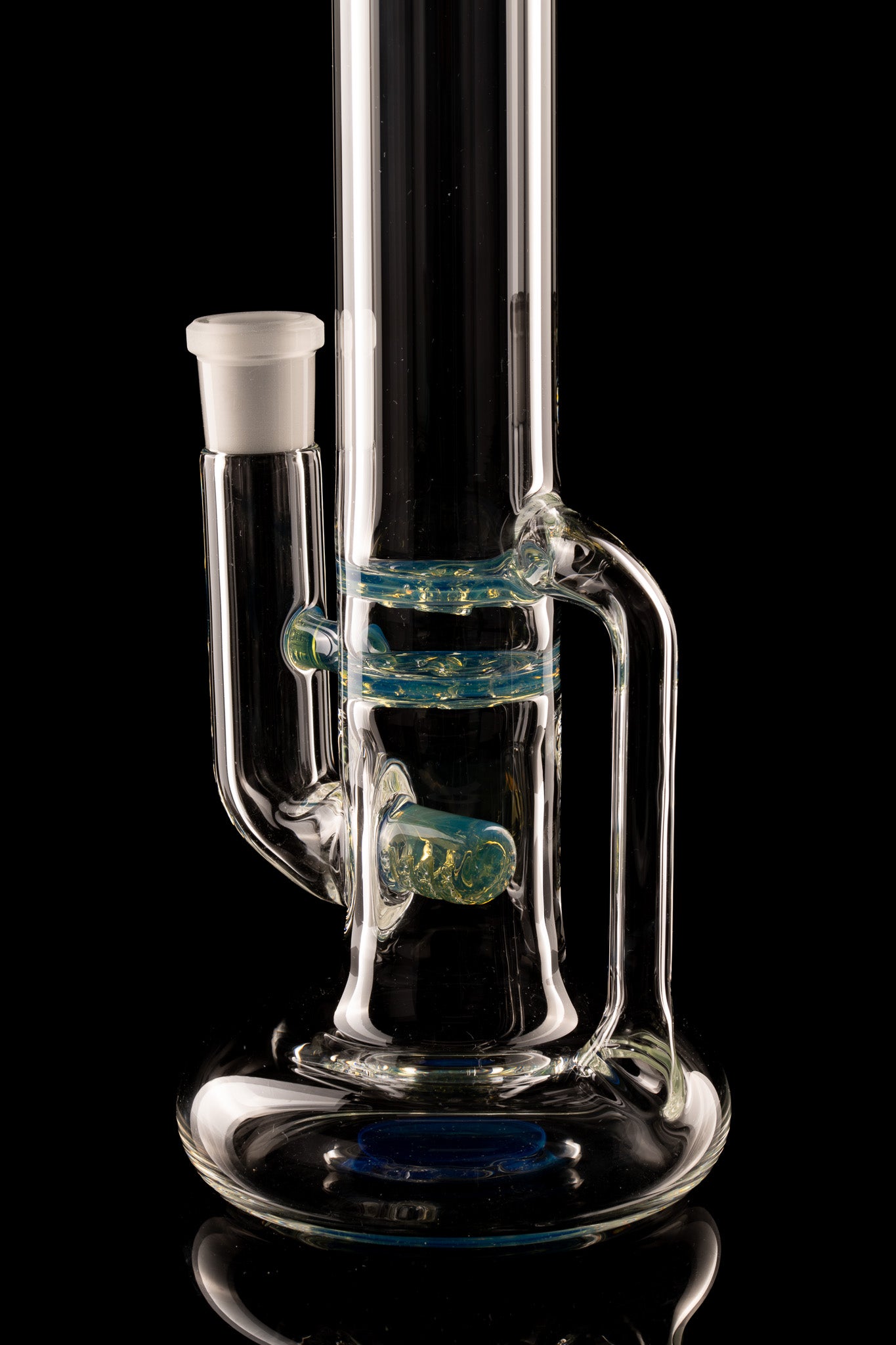 Green Belt Glass - Accented Hollowfoot Stem-Blooper W/ Drain - 2