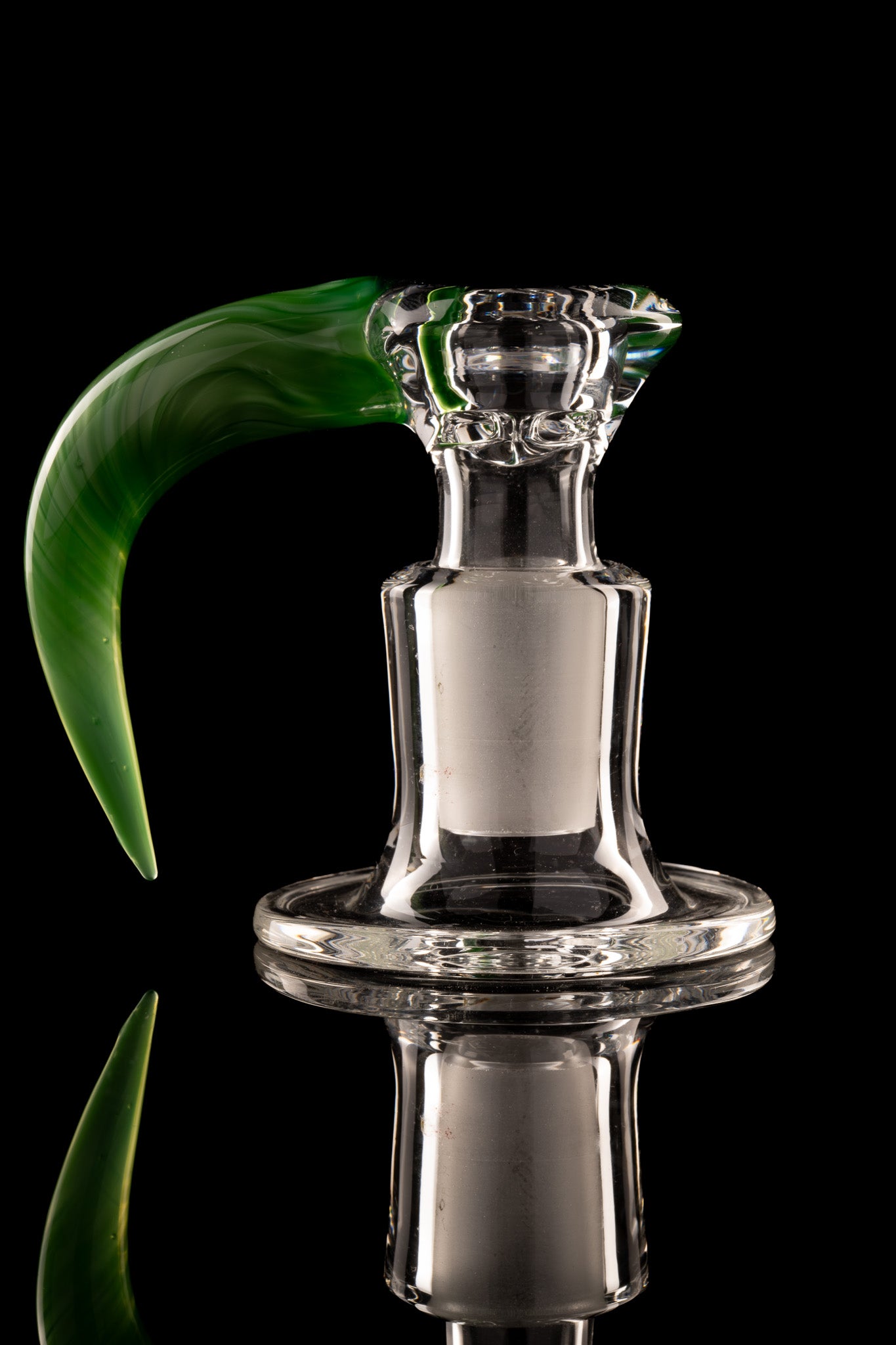 Green Belt Glass - 18mm 4 Hole Accented Horn Slide - 1