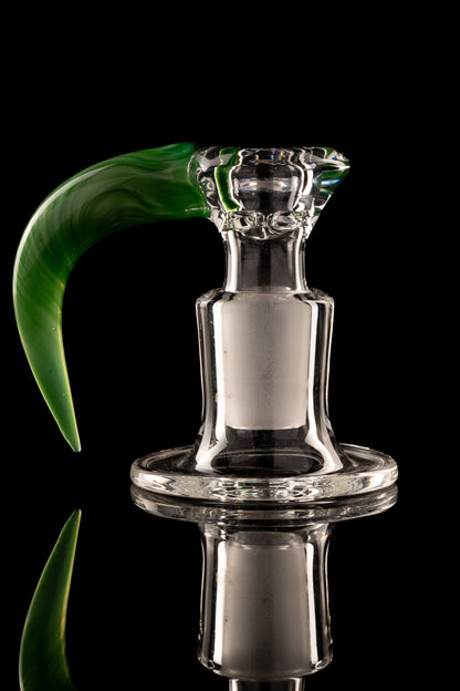 Green Belt Glass - 18mm 4 Hole Accented Horn Slide - 1