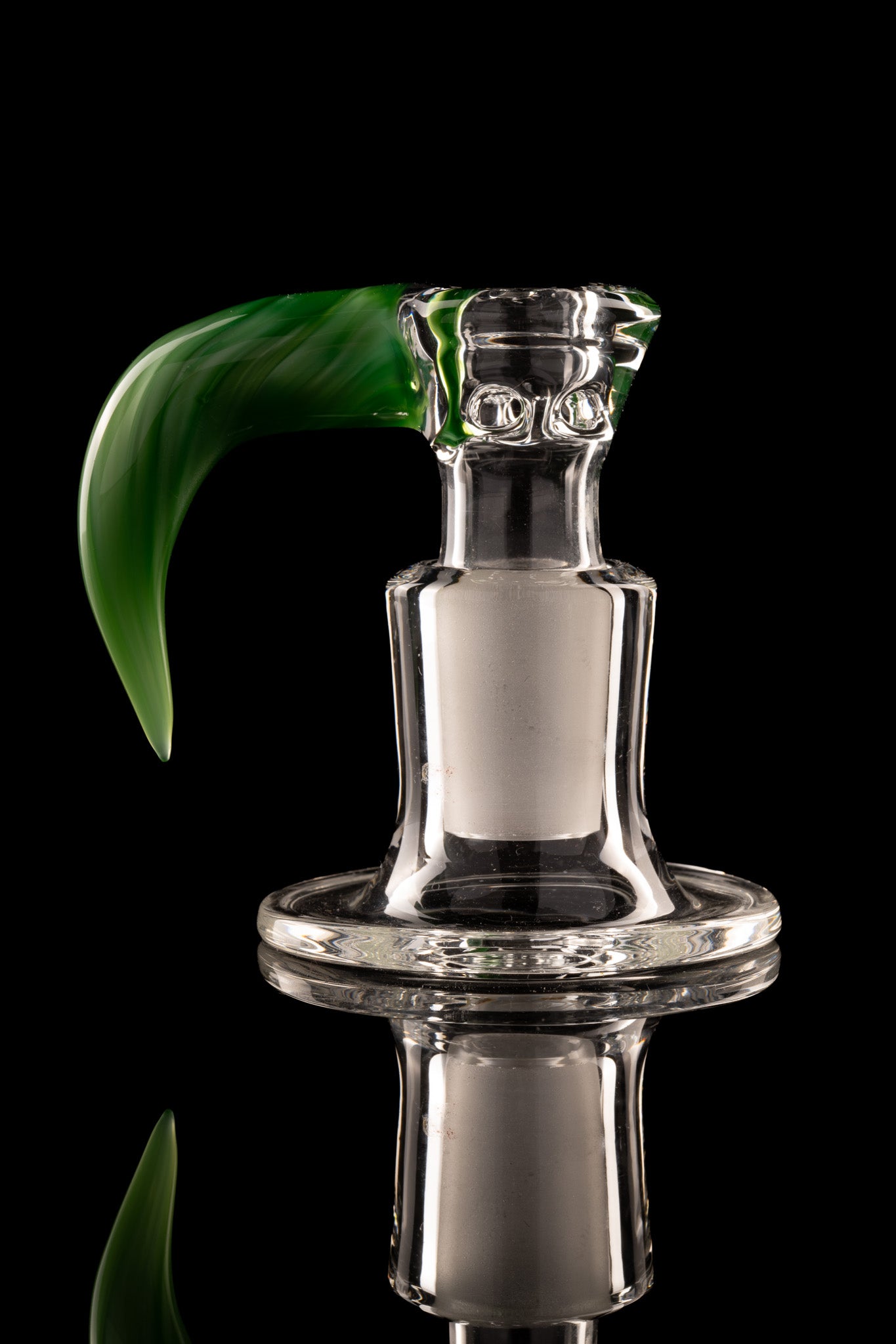 Green Belt Glass - 18mm 4 Hole Accented Horn Slide - 6