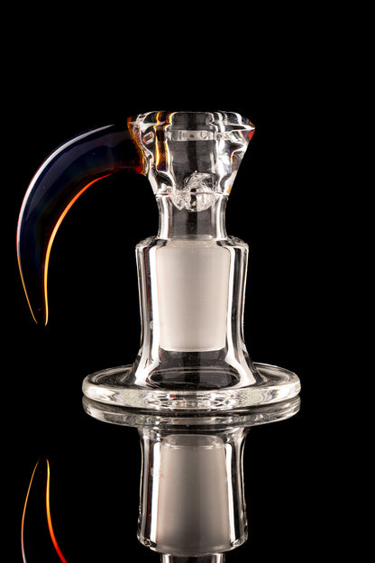 Green Belt Glass - 18mm 4 Hole Accented Horn Slide - 2