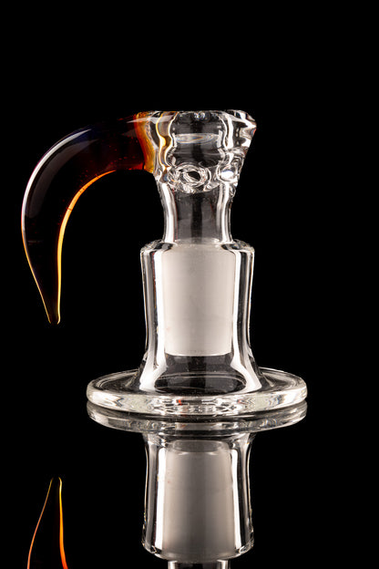 Green Belt Glass - 18mm 4 Hole Accented Horn Slide - 7