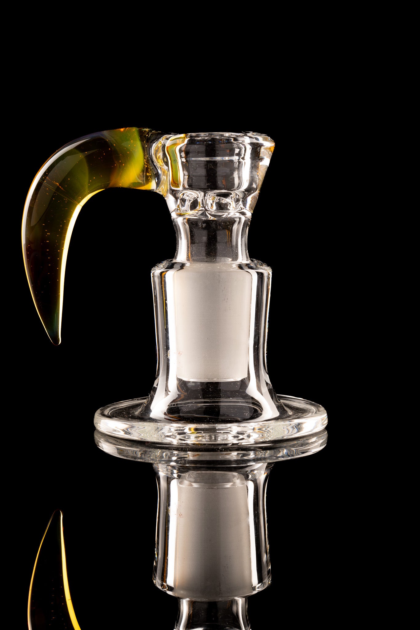 Green Belt Glass - 18mm 4 Hole Accented Horn Slide - 4