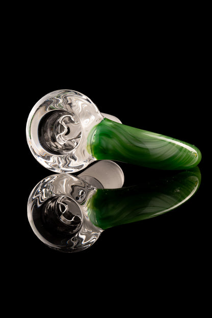 Green Belt Glass - 18mm 4 Hole Accented Horn Slide - 6