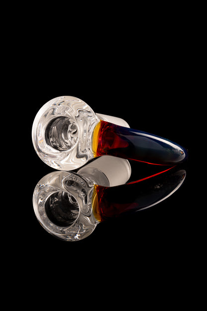 Green Belt Glass - 18mm 4 Hole Accented Horn Slide - 2