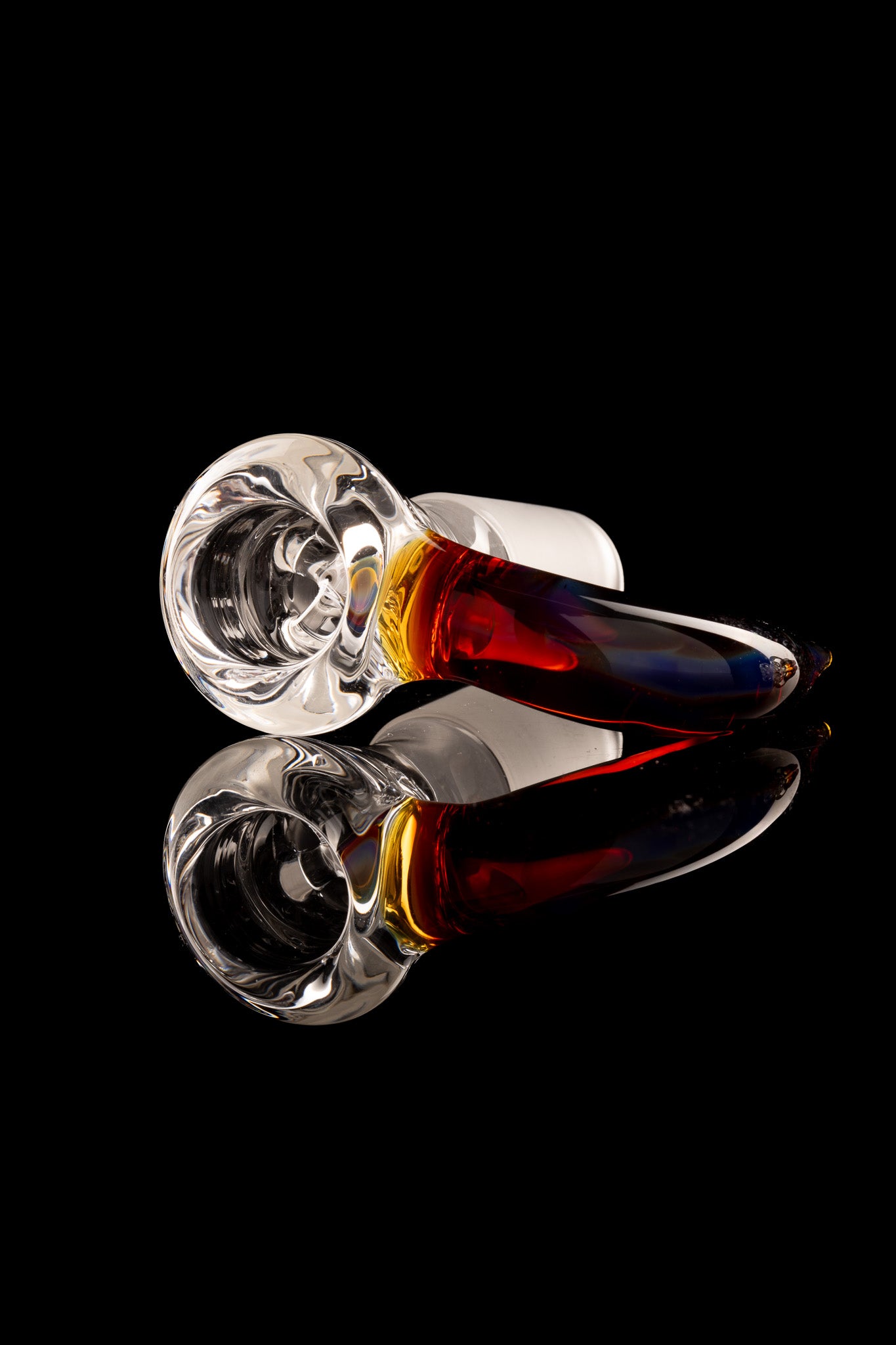 Green Belt Glass - 18mm 4 Hole Accented Horn Slide - 7