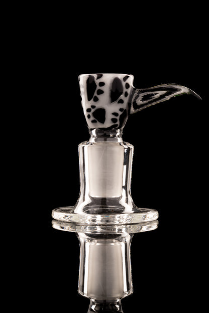 Crunkelstein Glass - 18mm 4 Hole Murrine Slide W/ UV Accents