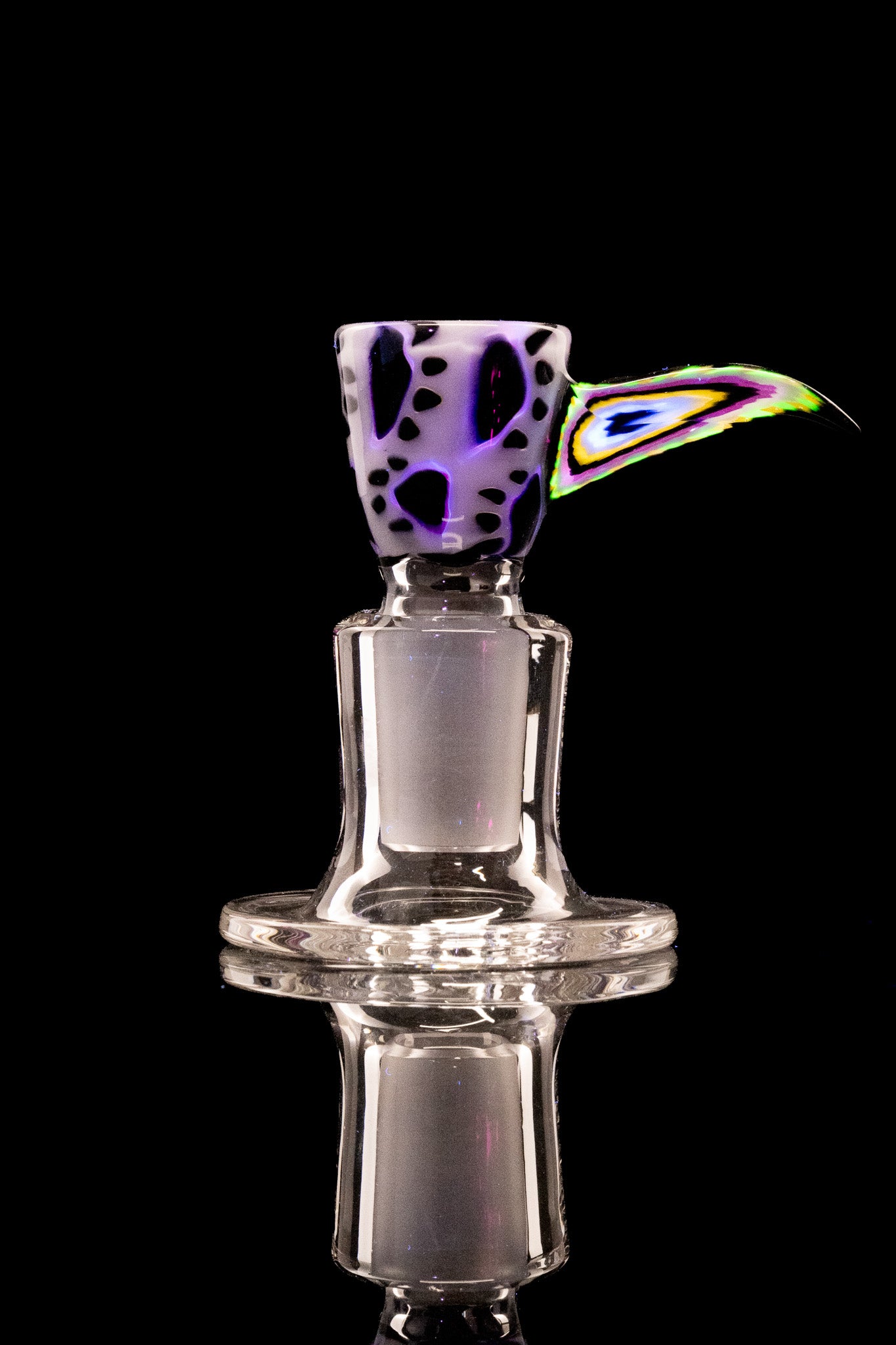 Crunkelstein Glass - 18mm 4 Hole Murrine Slide W/ UV Accents