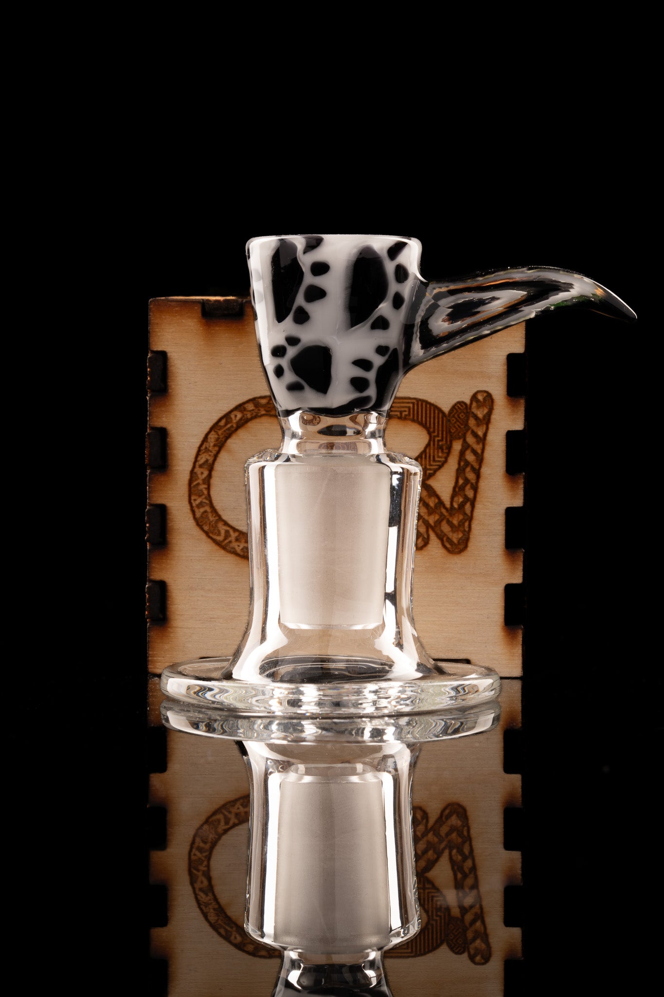Crunkelstein Glass - 18mm 4 Hole Murrine Slide W/ UV Accents
