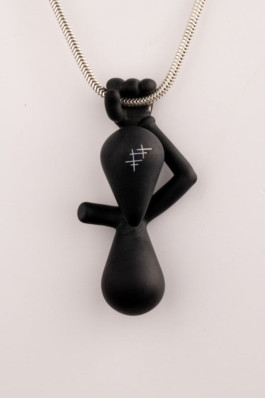 Yunk Glass - Hanging In There Pendant - Black