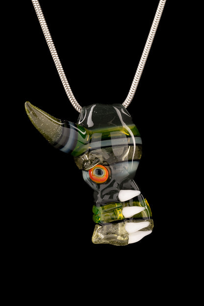 Thill Glassworks X Tony Kazy - UV Encalmo Dragon Head Collab Pendant