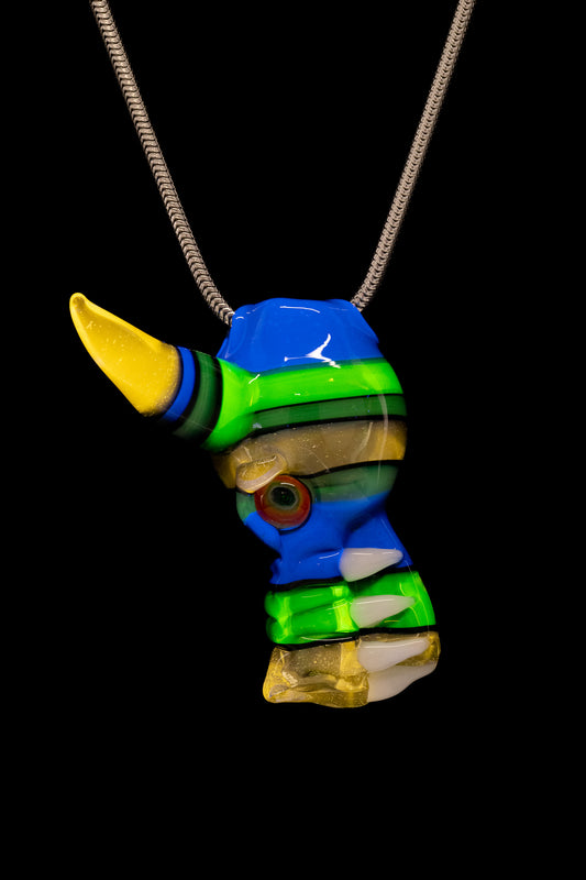 Thill Glassworks X Tony Kazy - UV Encalmo Dragon Head Collab Pendant