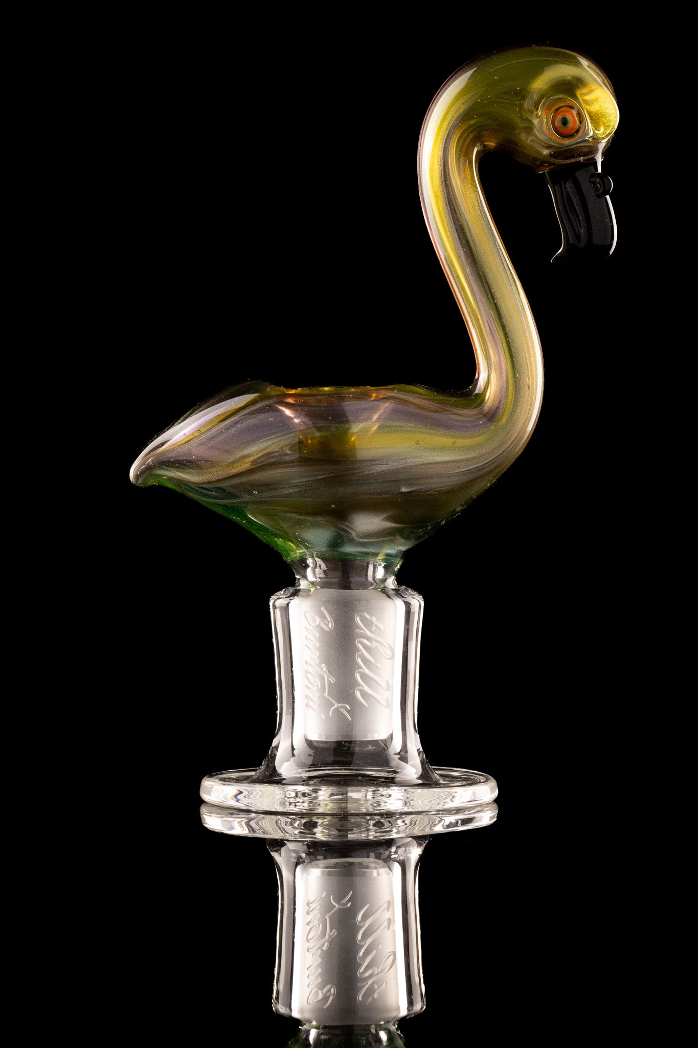 Thill Glassworks X Burtoni - 18mm 3-Hole Collab Worked Flamingo Slide