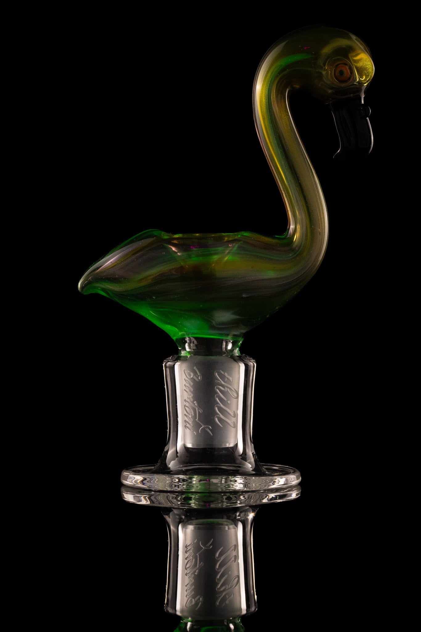 Thill Glassworks X Burtoni - 18mm 3-Hole Collab Worked Flamingo Slide