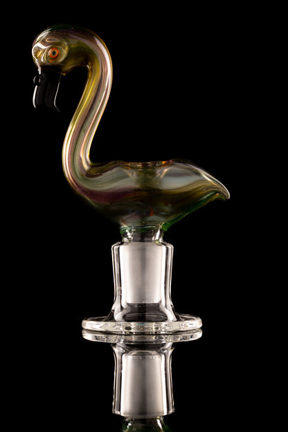 Thill Glassworks X Burtoni - 18mm 3-Hole Collab Worked Flamingo Slide