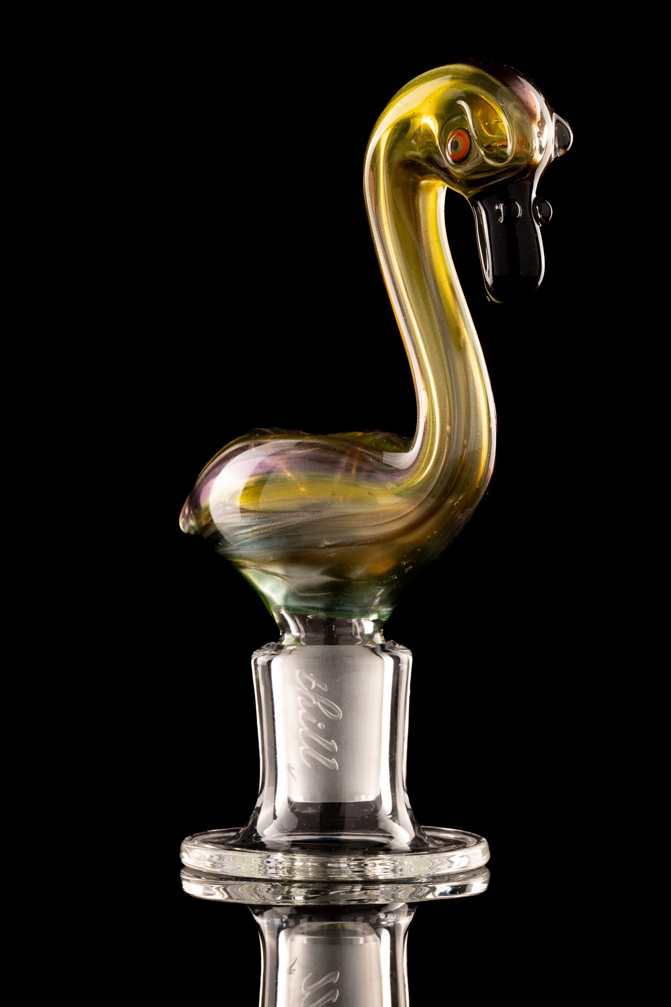 Thill Glassworks X Burtoni - 18mm 3-Hole Collab Worked Flamingo Slide