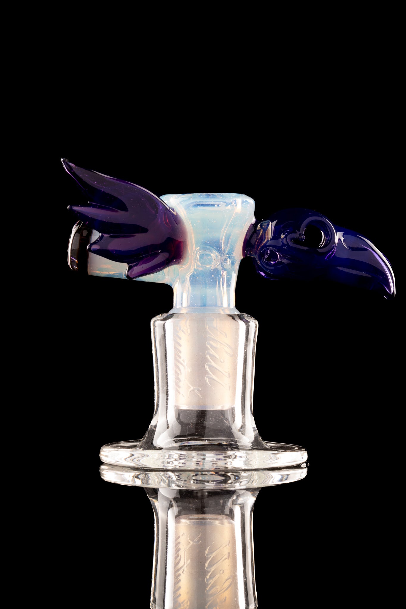 Thill Glassworks X Burtoni - 18mm 4-Hole Collab Skull w/Wings Slide