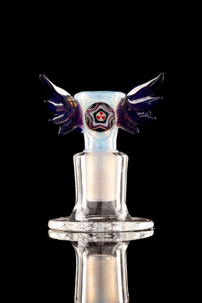 Thill Glassworks X Burtoni - 18mm 4-Hole Collab Skull w/Wings Slide